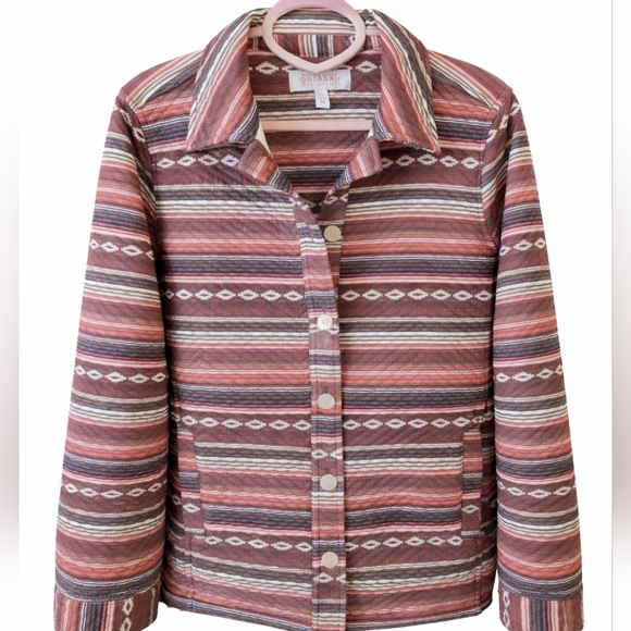 Shyanne Jackets & Blazers - Shyanne Southwestern Stripe Button Front Jacket Size Medium Western Boho Quilted
